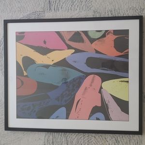 Andy Warhol framed diamond dust shoes print, 18"x34"